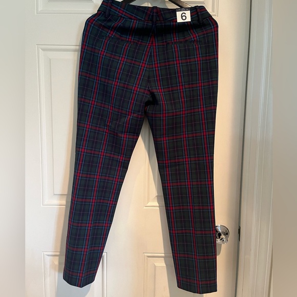 NWT GAP Slim Ankle Pants High Rise Tartan Plaid Preppy Multicolor Women's Size 6 - Picture 3 of 7